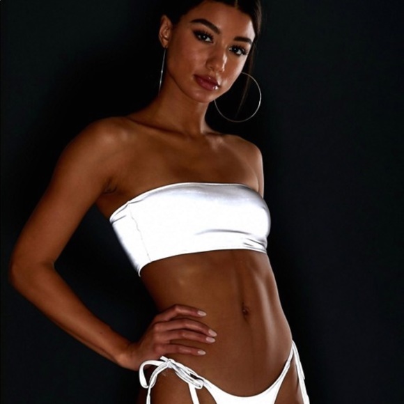 Frankie's Bikinis Other - FRANKIES Ophelia bandeau bikini reflective silver